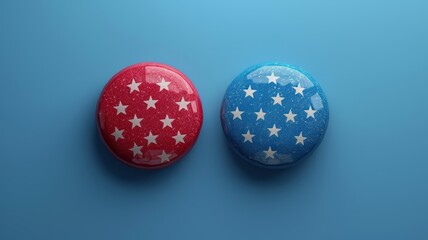 A modern voting campaign image on a blue background