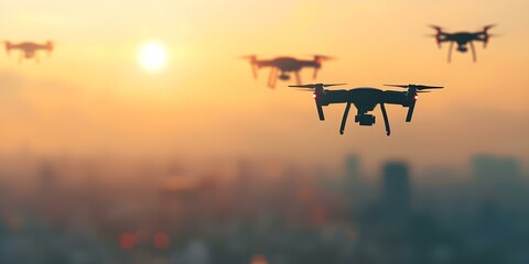 Aerial drone technology in urban logistics and services Futuristic cityscape pins. Concept Drone Technology, Urban Logistics, Future City, Aerial Services, Futuristic Cityscape