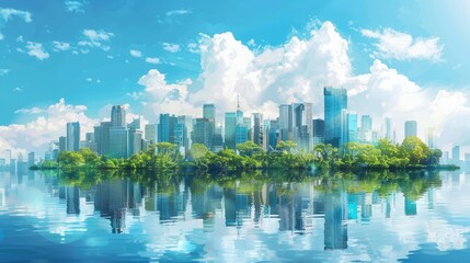 Obraz premium Smart city infrastructure with integrated IoT devices for monitoring water and energy usage