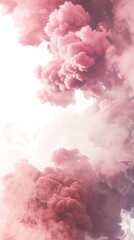 Fototapeta premium Dreamy pink clouds in gentle sunlight