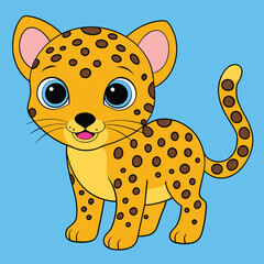 Baby Leopard Cartoon Vector Graphic Design