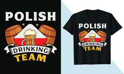 Oktoberfest drinking team t-shirt, Polish Drinking Team Beer, German beer festival shirts