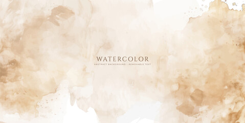 Abstract horizontal watercolor background. Neutral light colored empty space background illustration