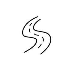 winding road line icon