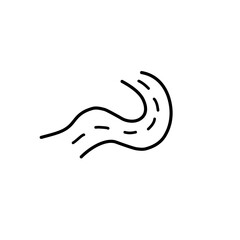 winding road line icon