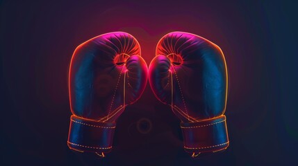 Neon Boxing Gloves for Sport-Themed Designs, Posters, and Branding Materials