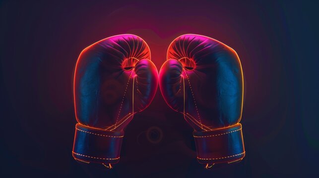 Neon Boxing Gloves for Sport-Themed Designs, Posters, and Branding Materials