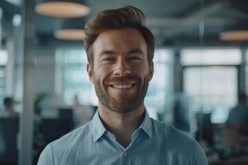 Fototapeta premium A person with a long beard smiling directly at the camera, great for personal or business use