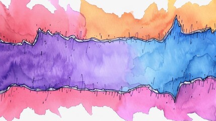 Obraz premium A purple sheet of paper ripped open to expose a bright orange background beneath The torn edges are jagged and rolled back