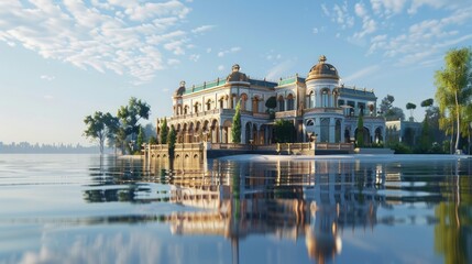 Elegant Mansion by the Lake with Stunning Reflections