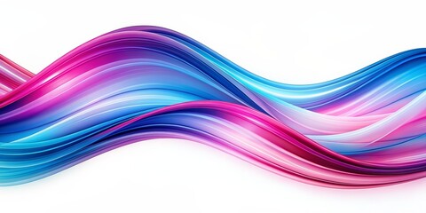 Fototapeta premium Abstract Vibrant Wavy Lines in Blue and Pink, 3D Render, Abstract Background, Graphic Design, Fluid Art, wave, lines