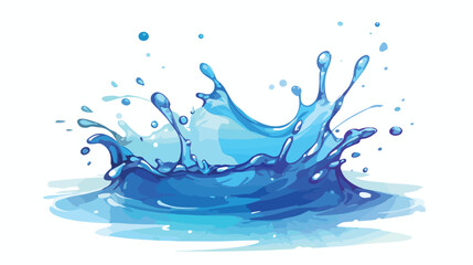 Blue vector water splash isolated over white. Liquid