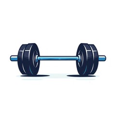 Barbell with Weights:  Gym Equipment Illustration