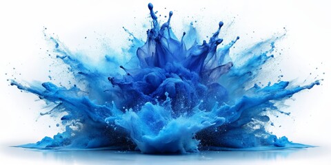 Blue Ink Explosion, Abstract Art, Color Splash,  Liquid Dynamics,  Blue, Ink, Explosion