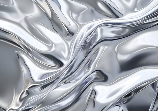 background smooth shiny silver metal texture on liquid metal concept

