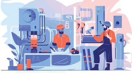 Builder contractor services abstract concept vector 