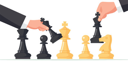 Business checkmate strategy vector concept with hand