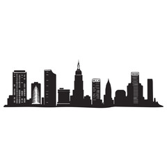 Cityscape silhouette, City silhouette land scape vector and buildings illustration