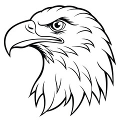 Eagle Head Minimalist Line Art Vector Illustrations - Cartoon, Clipart and Line Art Designs