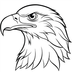 Eagle Head Minimalist Line Art Vector Illustrations - Cartoon, Clipart and Line Art Designs