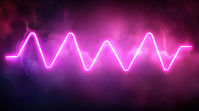 Design in neon magenta letters, clean dark background, artistic and clear, ample copy space