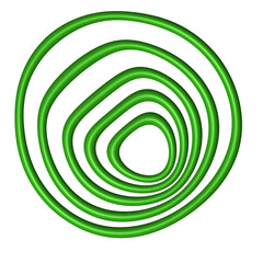 abstract green spiral element transparent background