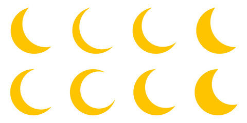 月　アイコン　黄色　シルエット　シンプル