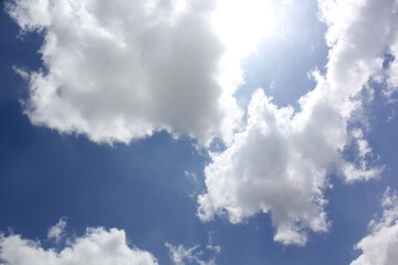 clouds with blue sky background at afternoon