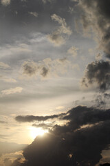 clouds with different shapes evening sunset 