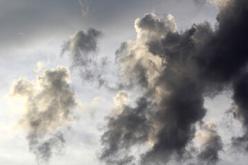 clouds with different shapes evening sunset 