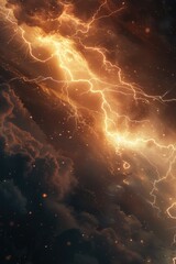 A close-up view of lightning in the sky