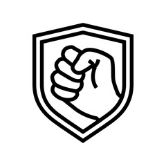 durability strong label product caution line icon vector. durability strong label product caution sign. isolated contour symbol black illustration