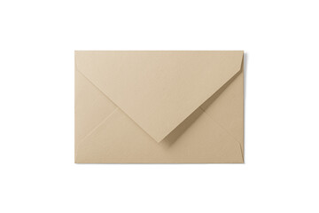 Brown paper envelope mockup isolated on a transparent background, PNG. High resolution. 