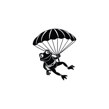 recommend clip art: illustration of a frog paraglider
