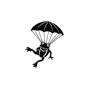recommend clip art: illustration of a frog paraglider