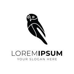 Minimalist Owl bird logo design Vector. Owl Illustration