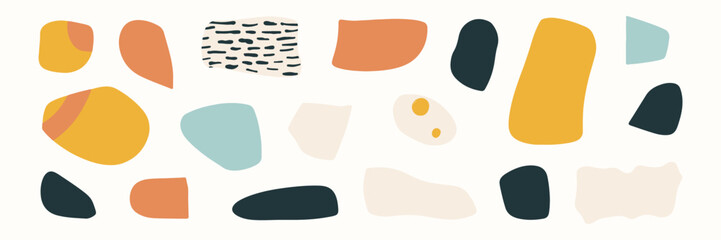 Set of abstract organic shape. hand drawn doodle art. vector blob