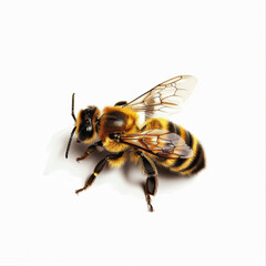 Realistic bee on white background