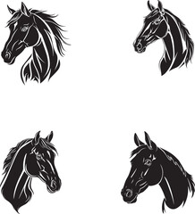 Horse head icon silhouette