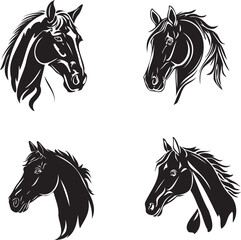 Horse head icon silhouette