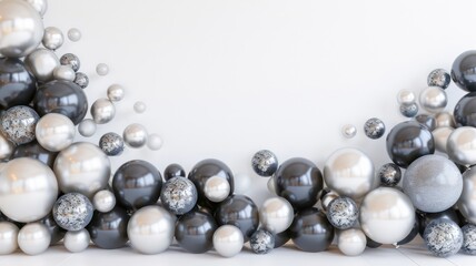 Elegant black and white balloon arch