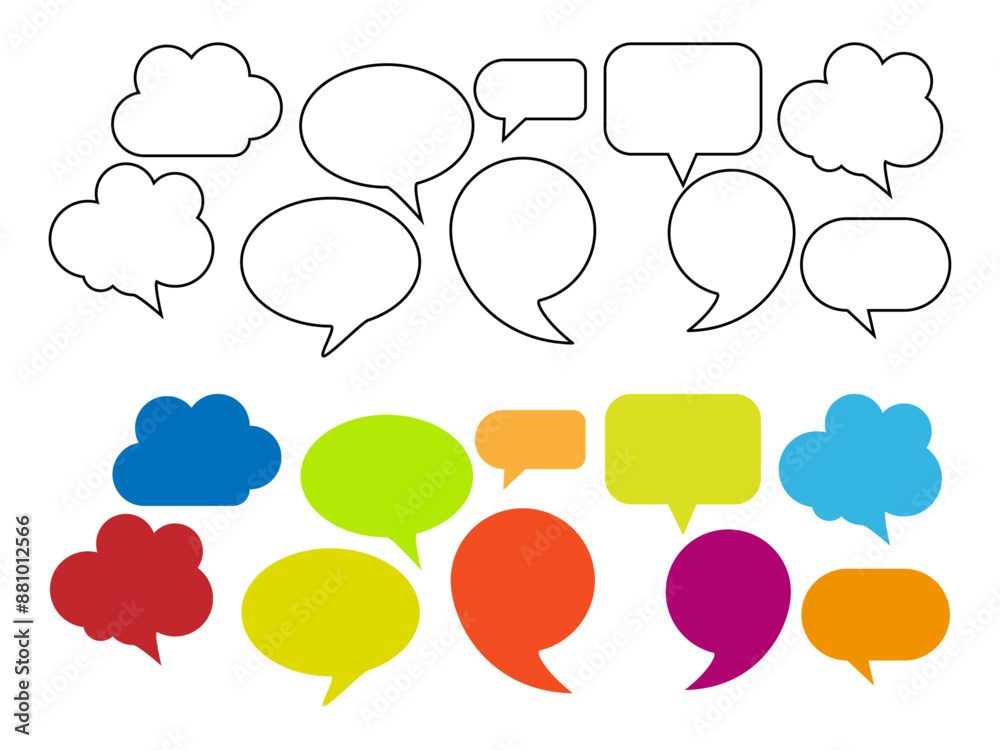 Wall mural speech bubble icon set. talk bubbles collection. cloud speech bubbles vector.