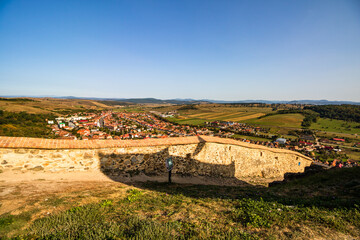 Fototapeta premium View from Rupea fortress in Transylvania, Romania. Rupea Citadel (Cetatea Rupea)