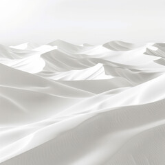 Fototapeta premium Abstract white sand dunes, solid white background