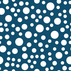 Cute seamless pattern with random. chaotic polka dot, circles, dots. For printing on fabric, wallpaper, gift paper. Vector