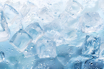 background designed for the advertisement space, featuring a textured ice style with few ice cubes on the side