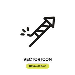 Fireworks icon vector. Linear-style sign for mobile concept and web design. Fireworks symbol illustration. Pixel vector graphics - Vector.	