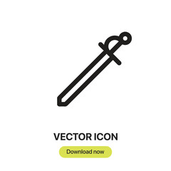 Sword icon vector. Linear-style sign for mobile concept and web design. Sword symbol illustration. Pixel vector graphics - Vector.	