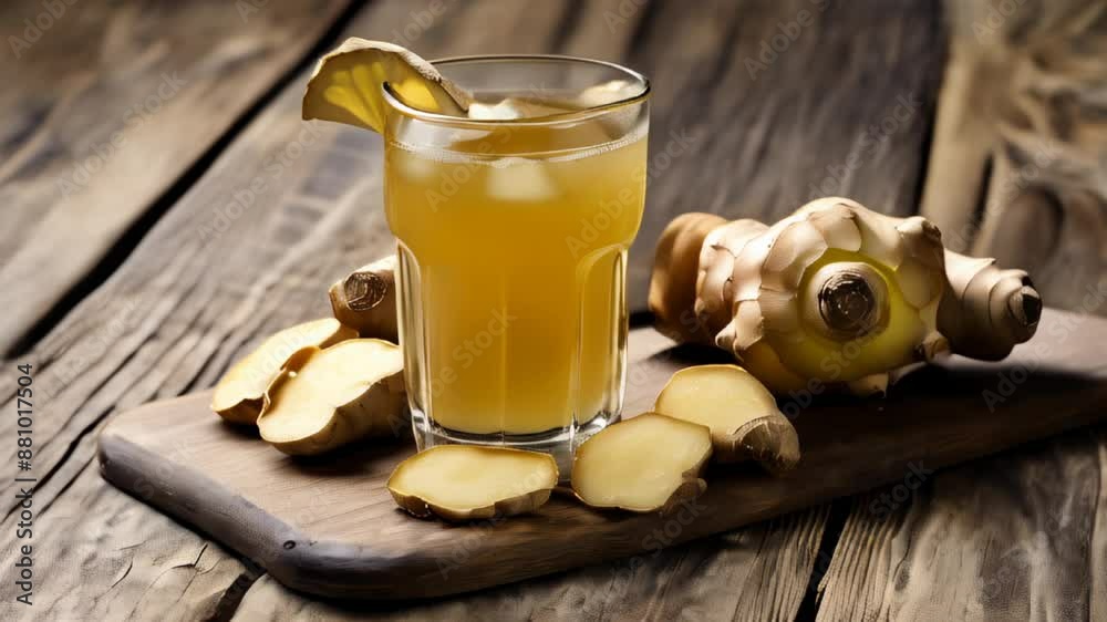 Wall mural  Freshly squeezed ginger juice a healthy and delicious choice