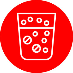 Effervescence Vector Line White Circle Red